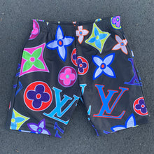 Load image into Gallery viewer, Psychedelic monogram shorts black