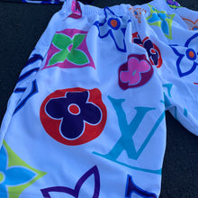 Load image into Gallery viewer, Psychedelic monogram shorts white