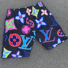 Load image into Gallery viewer, Psychedelic monogram shorts black