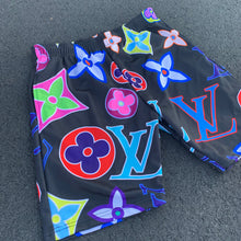Load image into Gallery viewer, Psychedelic monogram shorts black