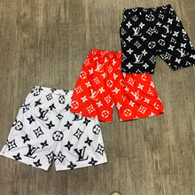 Load image into Gallery viewer, Black monogram shorts