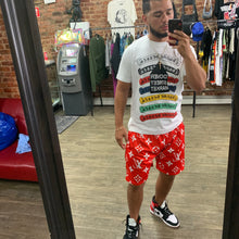Load image into Gallery viewer, Red monogram shorts