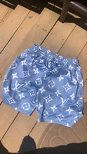 Load image into Gallery viewer, Carolina blue monogram shorts