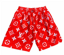 Load image into Gallery viewer, Red monogram shorts