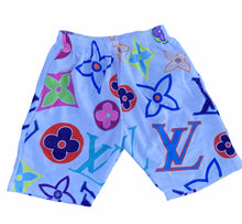 Load image into Gallery viewer, Psychedelic monogram shorts white