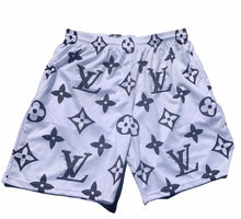 Load image into Gallery viewer, White monogram shorts