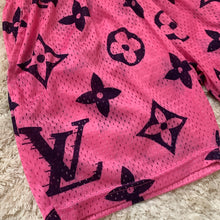 Load image into Gallery viewer, Pink monogram mesh shorts