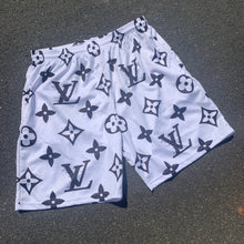 Load image into Gallery viewer, White monogram shorts