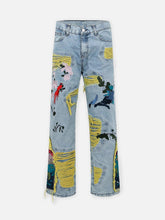 Load image into Gallery viewer, Birds of garden denim
