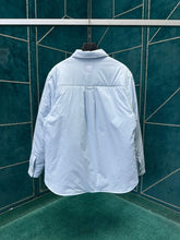 Load image into Gallery viewer, LU2168 1V Striped Monogram Long Sleeve Quilted Jacket Shirt
