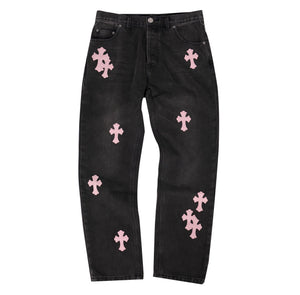 CH black and pink denim