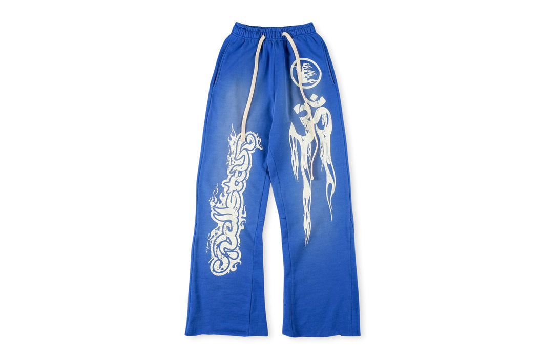 Hellstar blue yoga flare pants