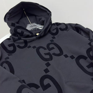 GG jumbo black logo hoodie