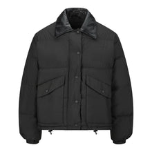 Load image into Gallery viewer, MU471 Miu Miu Leather Collar 90 White Goose Down Coat
