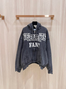 VT084 Vetements Oversized Patchwork Zip Up Sweatshirt