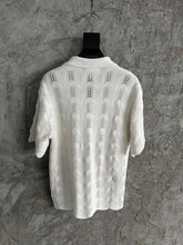 Load image into Gallery viewer, 202 CASABLANCA White Short Sleeve Cotton Knitted Shirt with Pearl Buttons
