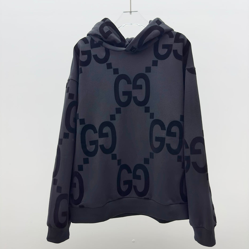 GG jumbo black logo hoodie