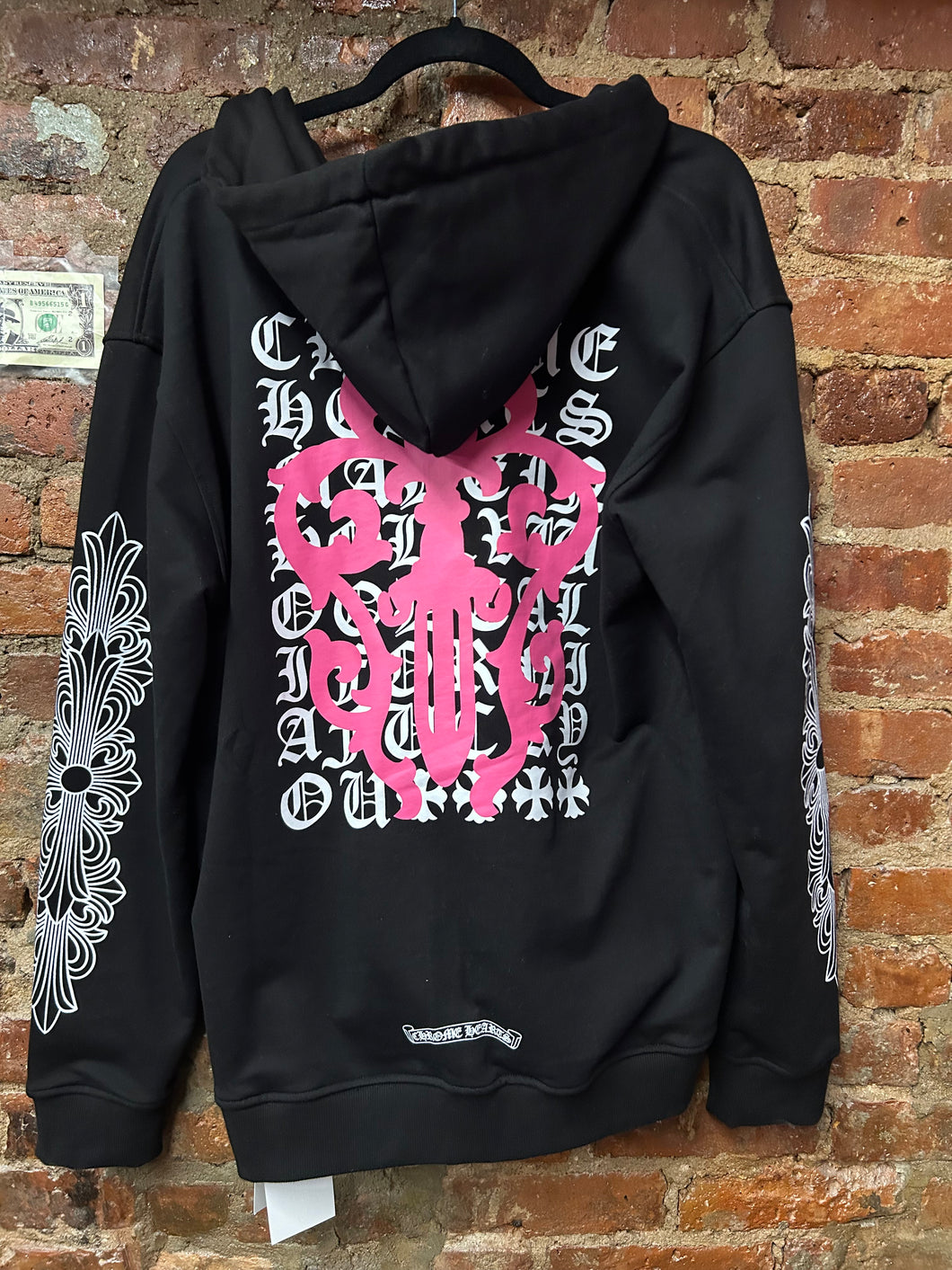 Ch pink zip logo hoodie