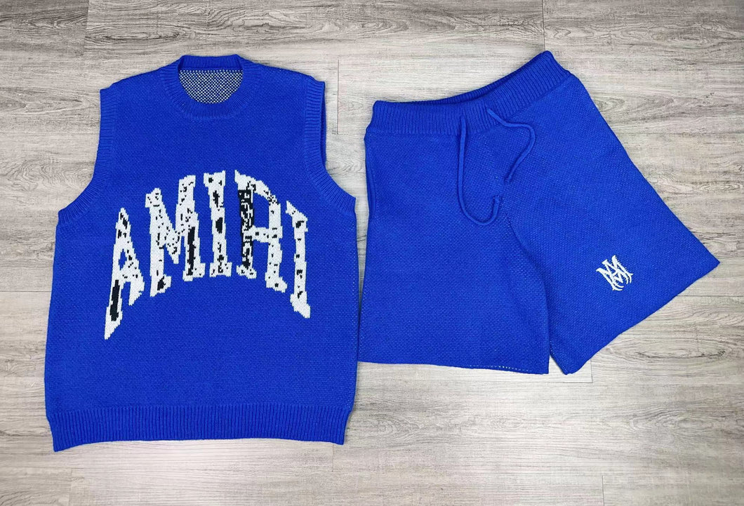 amiri knit blue Sumer set