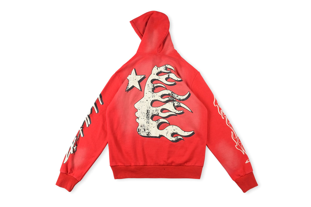 Hellstar rockstar records red hoodie