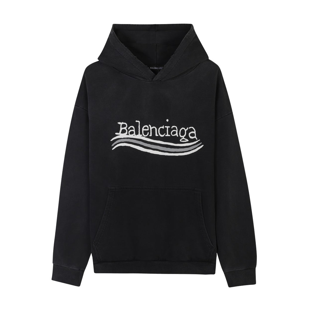 BB black wash swoop hoodie