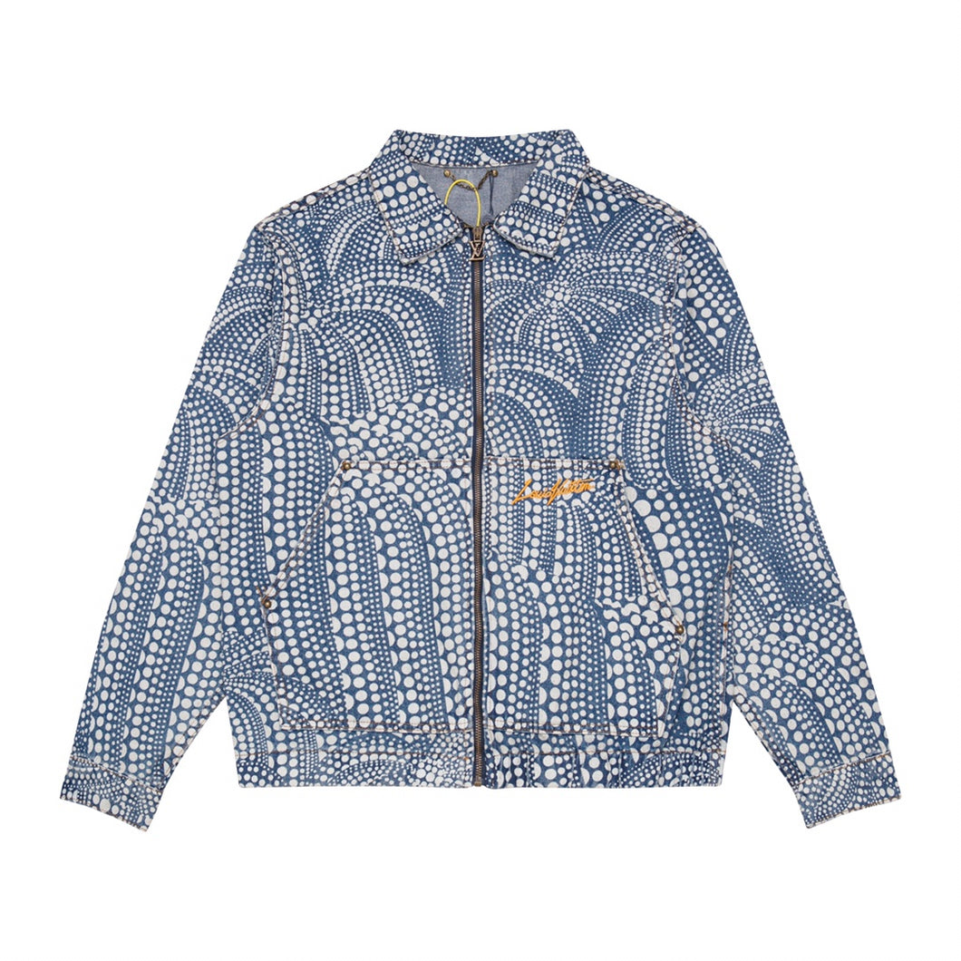 Monogram pumpkin dotted denim jacket