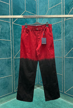 Load image into Gallery viewer, Monogram black red ombre denim jeans
