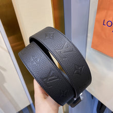 Load image into Gallery viewer, Monogram black embossed leather belt
