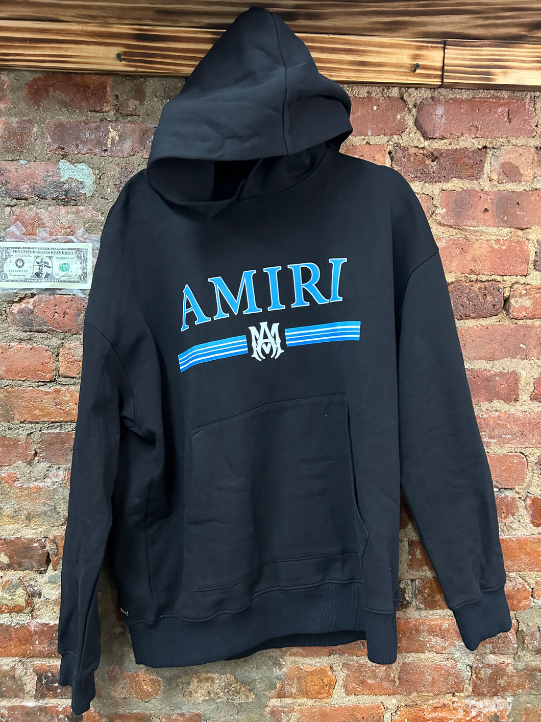 Amiri black and blue hoodie