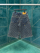 Load image into Gallery viewer, LU2165 1V Pharrell Williams Nigo Denim Shorts
