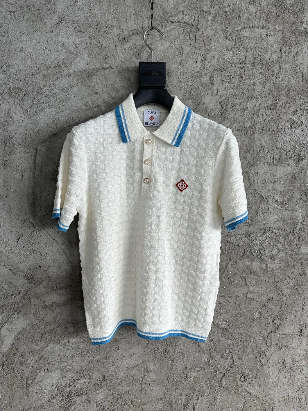 590CASABLANCA Squared Knitted Polo Shirt