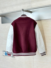Load image into Gallery viewer, LU2160 1V Monogram Leater Sleeve Patchwork Varsity Jacket
