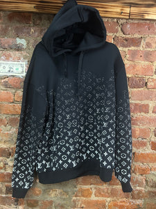 Monogram black ombre knit hoodie