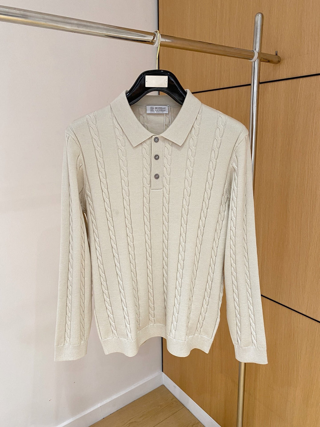 25BC Brunello Cucinelli Long Sleeve Polo Knitted Shirt