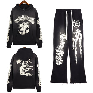 Hellstar yoga hoodie and pants set