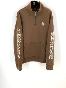 Ch brown half zip hoodie