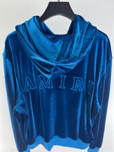 Load image into Gallery viewer, Amiri velvet blue hoodie
