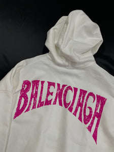 BB cream and pink bakc logo hoodie