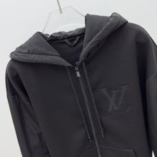 Load image into Gallery viewer, Monogram black out zip up hoodie
