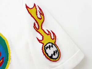 Monogram baseball knitted flame shirt