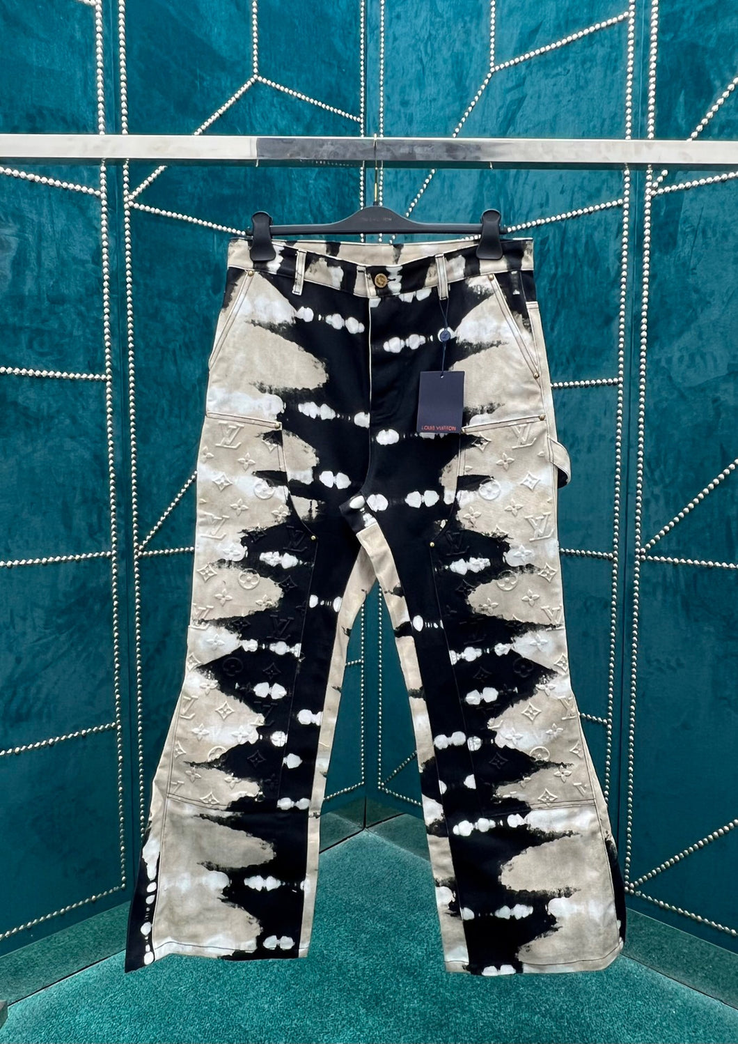 Monogram 3d eagle denim pants