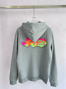 Monogram neon stitched logo hoodie