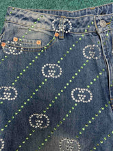 Load image into Gallery viewer, GG studded logo denim
