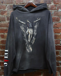 Vlone Saint gray cement hoodie