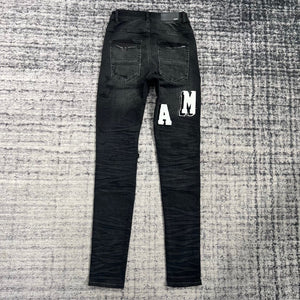 Amiri fuzzy letter denim