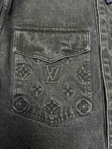 Monogram balck denim imprint shirt