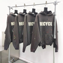 Load image into Gallery viewer, Gallery recycle gray washed hoodie
