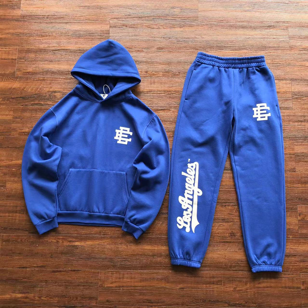 EE blue sweat suit