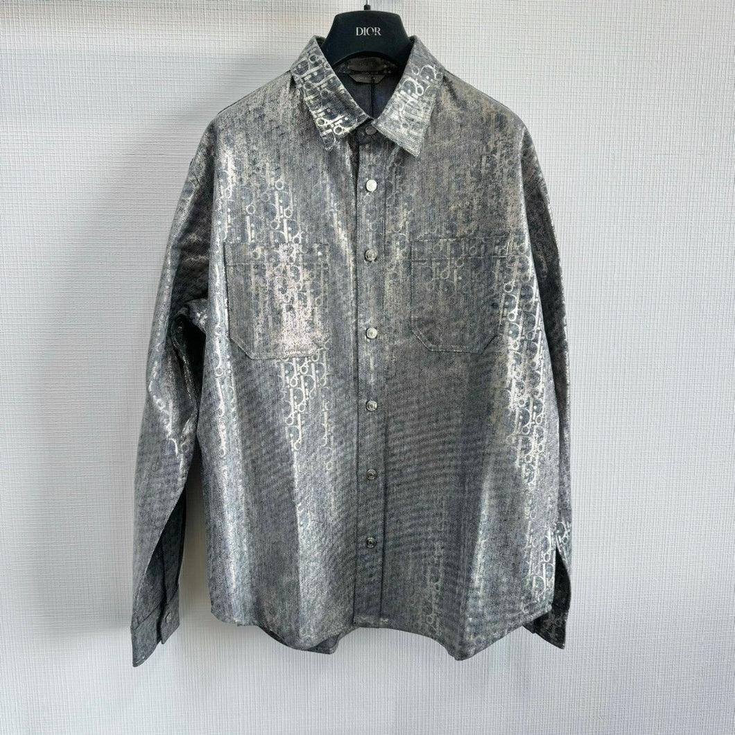 DD silver painted button down