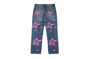 Hellstar pink star denim